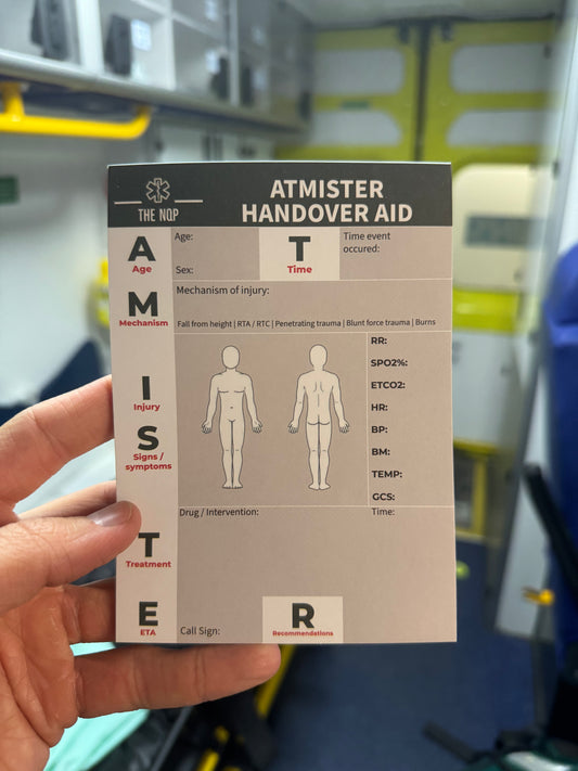 SBAR / ATMIST (ATMISTER) Handover notepad aids for student paramedics, paramedics, CFRs and other emergency service staff
