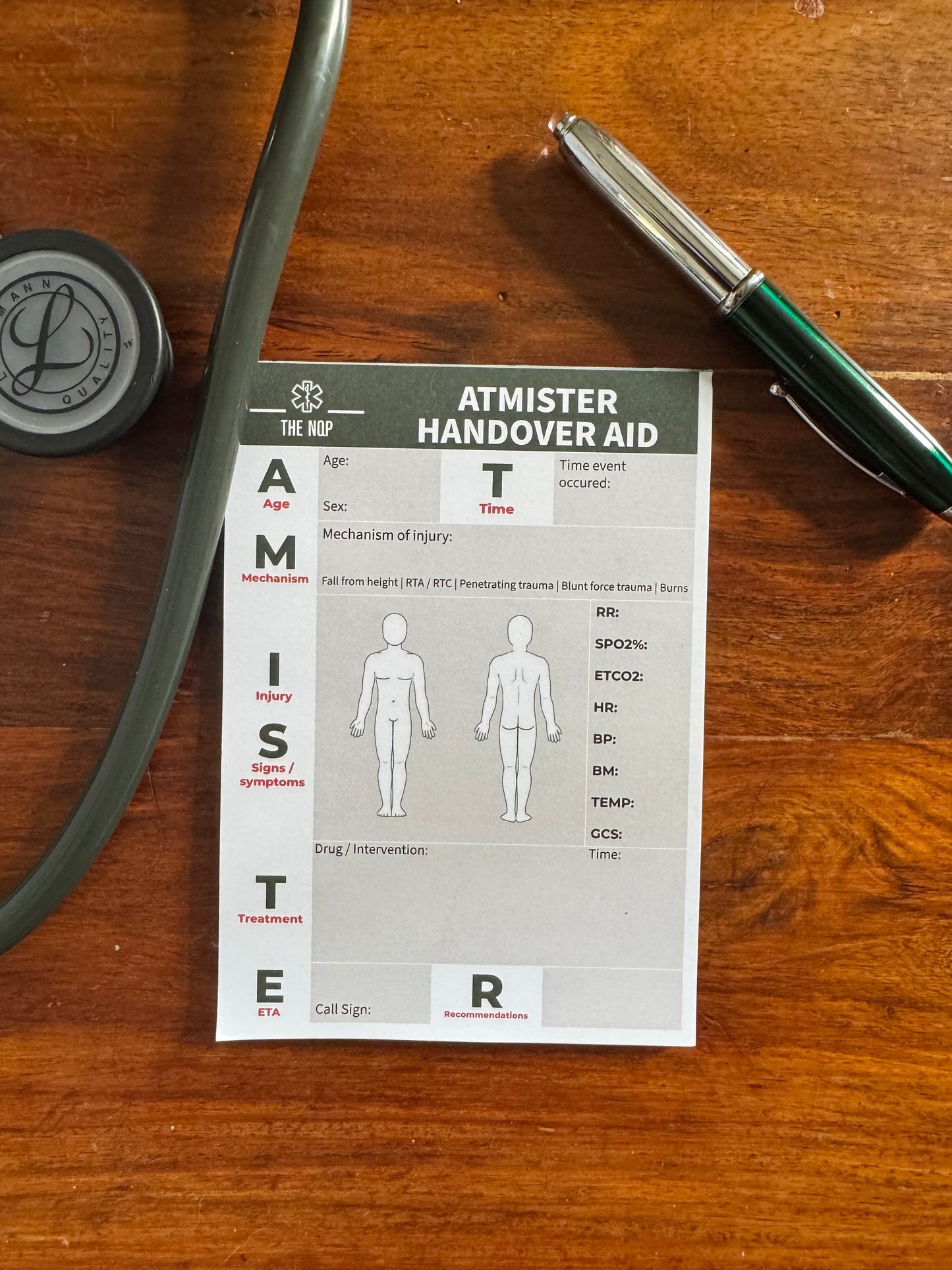 PRF template digital download and handover aid note pad | The newly qualified Paramedic