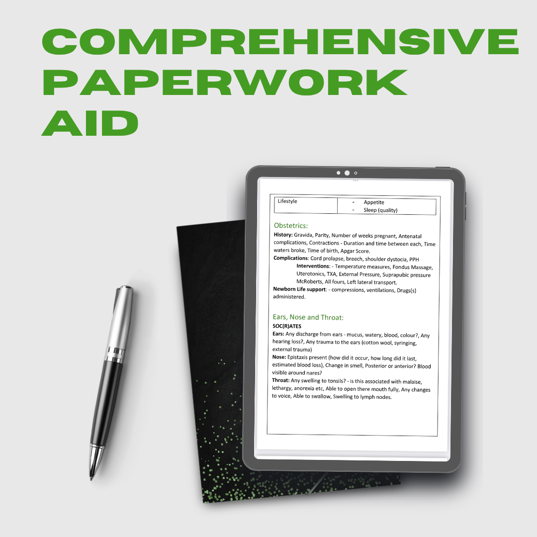 Downloadable Electronic Patient Record (PRF) Template for Nurses, Paramedics, Students, Doctors & EMTs