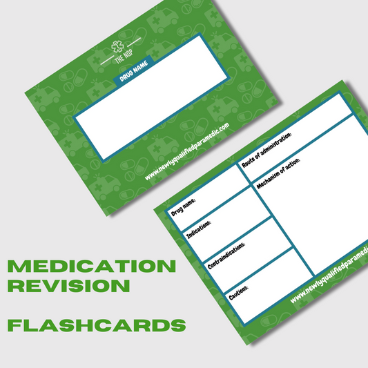 Medication Revision Flashcards for student paramedics, paramedics, student nurses and other healthcare staff
